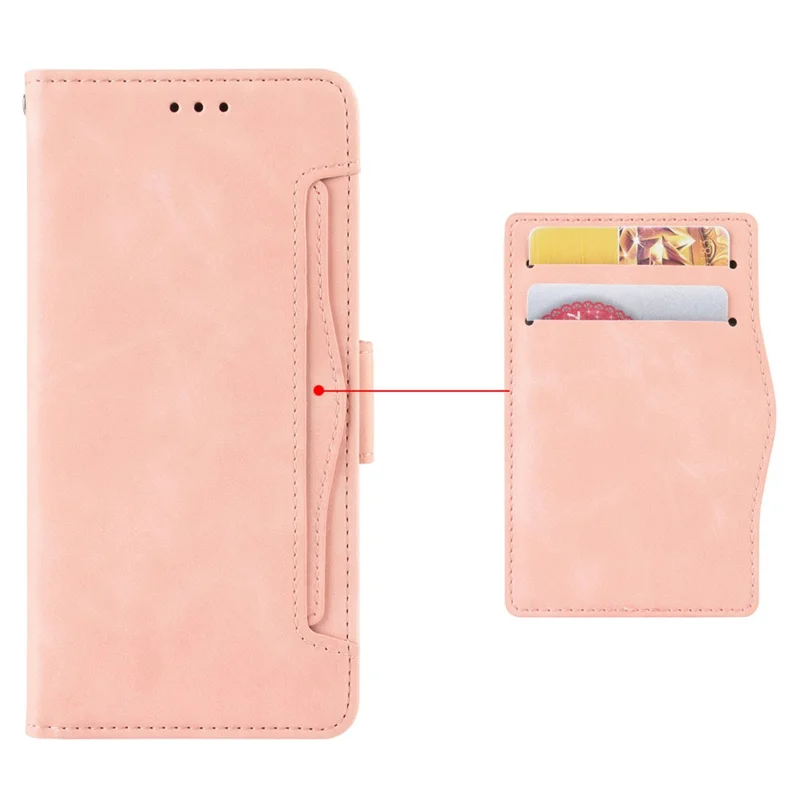 Wallet Phone Case for ZTE nubia Z50 Ultra Multiple Card Slots Phone Shell PU Leather Stand Cover - Pink