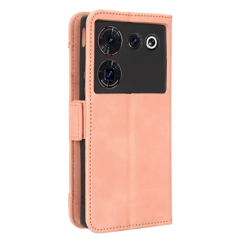 Wallet Phone Case for ZTE nubia Z50 Ultra Multiple Card Slots Phone Shell PU Leather Stand Cover - Pink