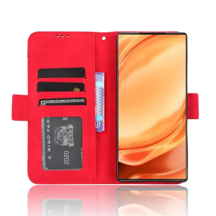 Wallet Phone Case for ZTE nubia Z50 Ultra Multiple Card Slots Phone Shell PU Leather Stand Cover - Red
