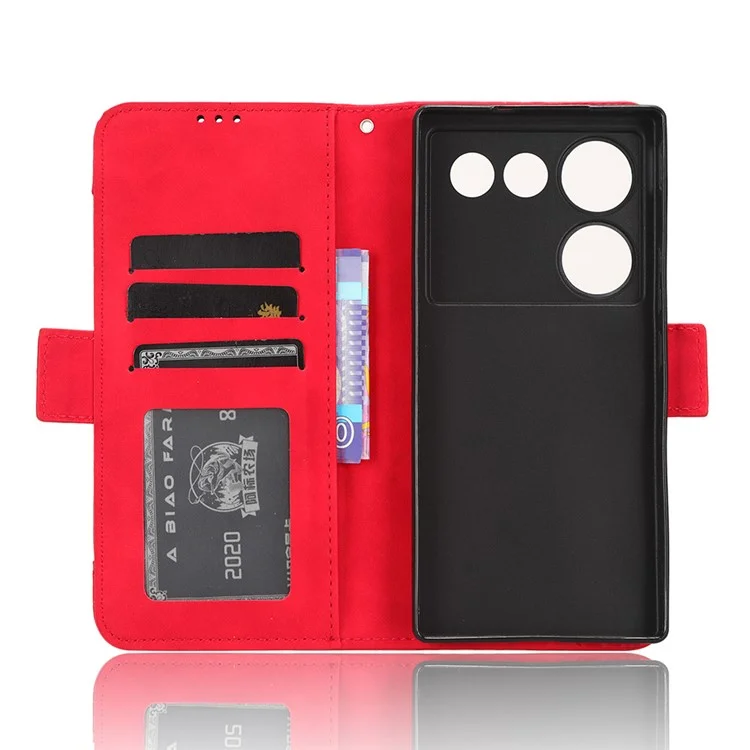 Wallet Phone Case for ZTE nubia Z50 Ultra Multiple Card Slots Phone Shell PU Leather Stand Cover - Red
