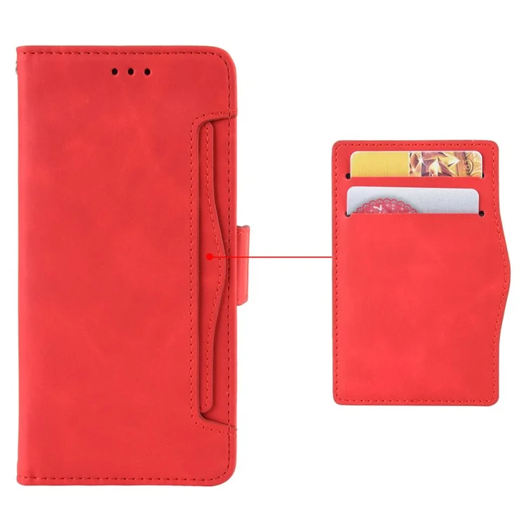 Wallet Phone Case for ZTE nubia Z50 Ultra Multiple Card Slots Phone Shell PU Leather Stand Cover - Red
