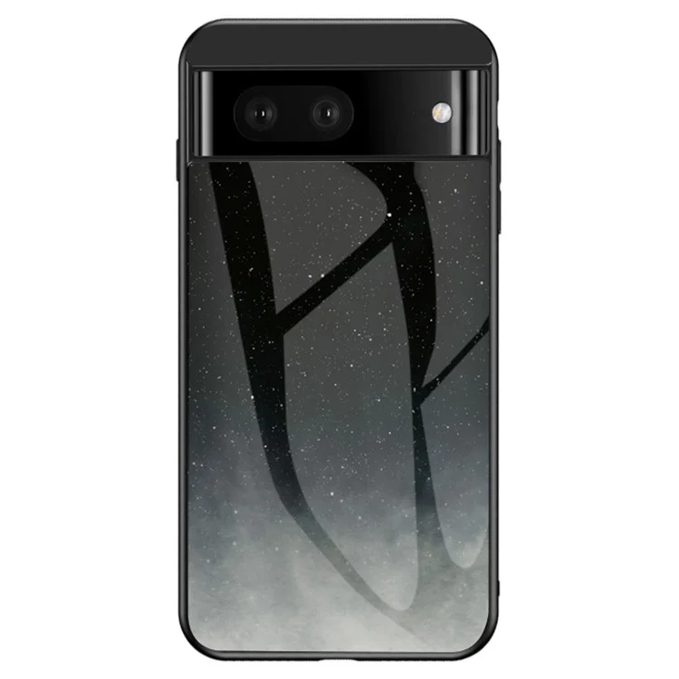 Для Google Pixel 7a Pc+tpu+закаленная Стеклянная Задняя Крышка Starry Sky Pattern Anti-dop Phone Cash - Звездный Полумесяц