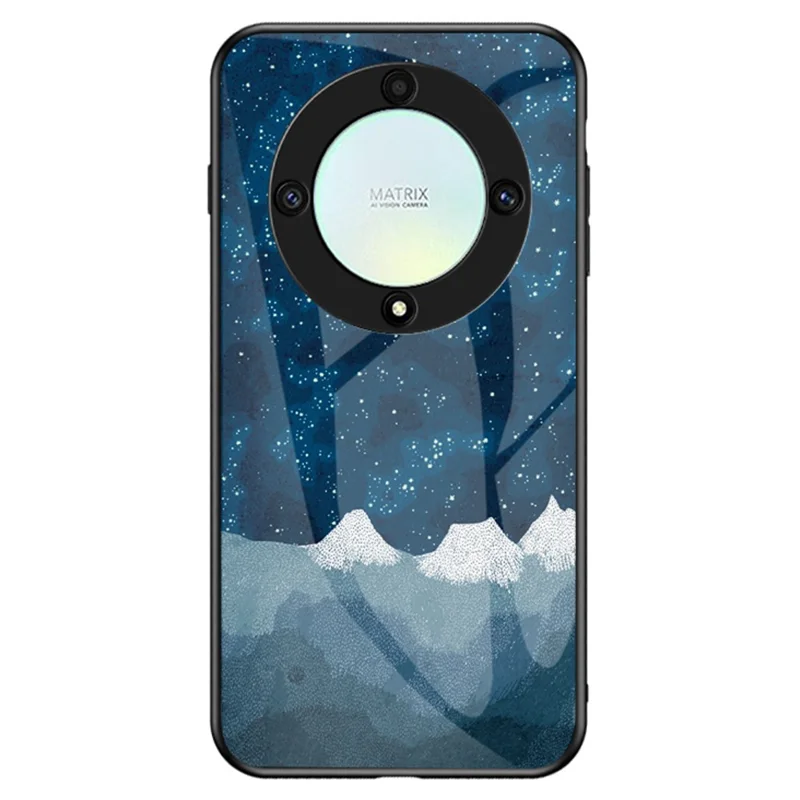 For Honor X9a 5G Starry Sky Pattern Phone Case PC+TPU+Tempered Glass Anti-scratch Cover - Scattering Starry