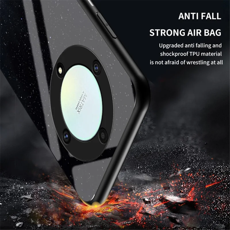 For Honor X9a 5G Starry Sky Pattern Phone Case PC+TPU+Tempered Glass Anti-scratch Cover - Scattering Starry