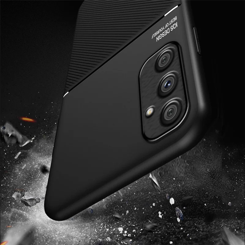 Funda para Samsung Galaxy A34 5G Smartphone Caso Líneas Estampadas Cuero+TPU Cubierta de Teléfono Móvil - Negro