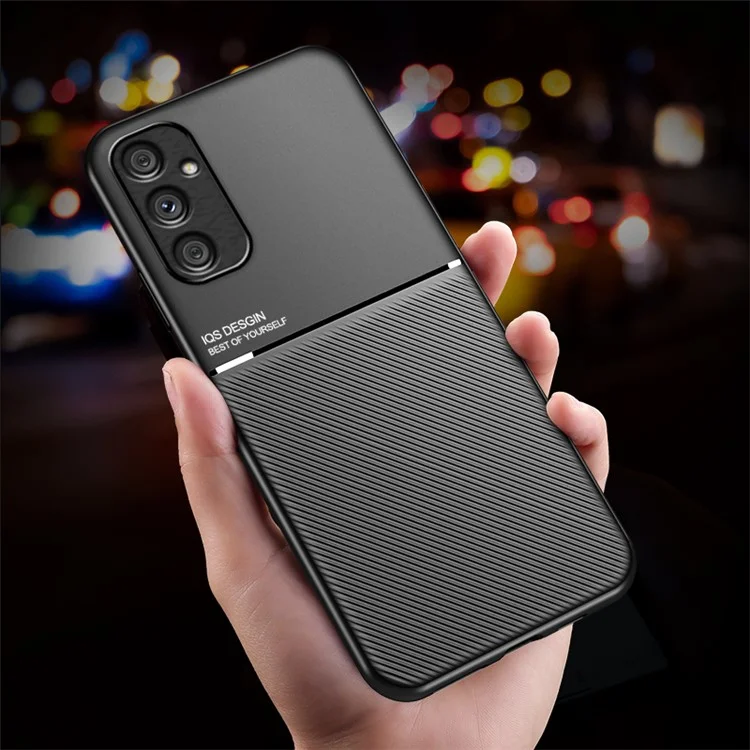 Für Samsung Galaxy A34 5G Smartphone-Hülle mit geprägten Linien, Leder + TPU-Handyhülle - Rot