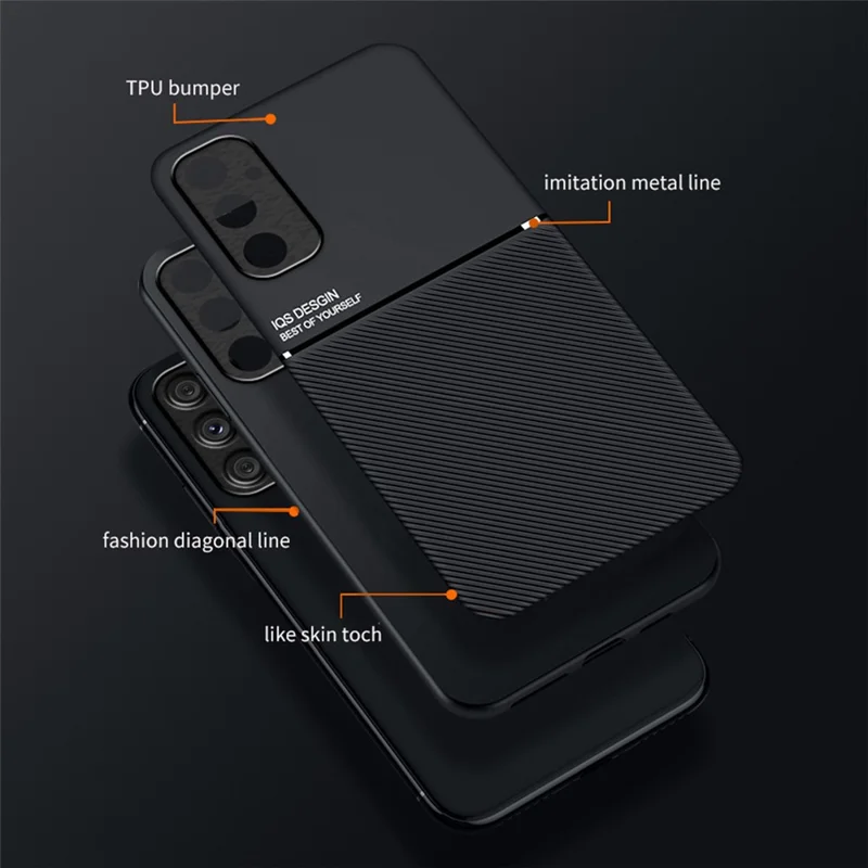 Für Samsung Galaxy A34 5G Smartphone-Hülle mit geprägten Linien, Leder + TPU-Handyhülle - Rot
