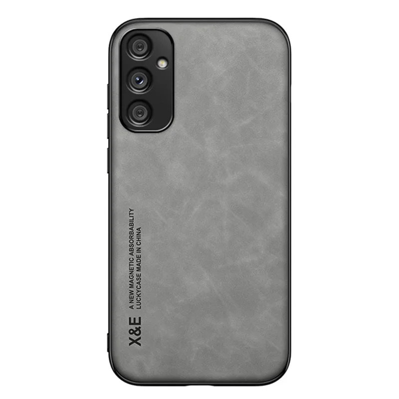 X&E For Samsung Galaxy A34 5G Mobile Phone Case Skin-touch PU Leather Coated TPU+PC Phone Cover - Light Grey
