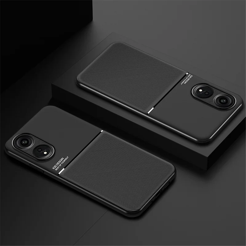 Para Oppo A1 Pro 5G / Reno8 T 5G Capa de Telefone de Couro PU+TPU com Linhas Impressas, Capa Protetora - Vermelha