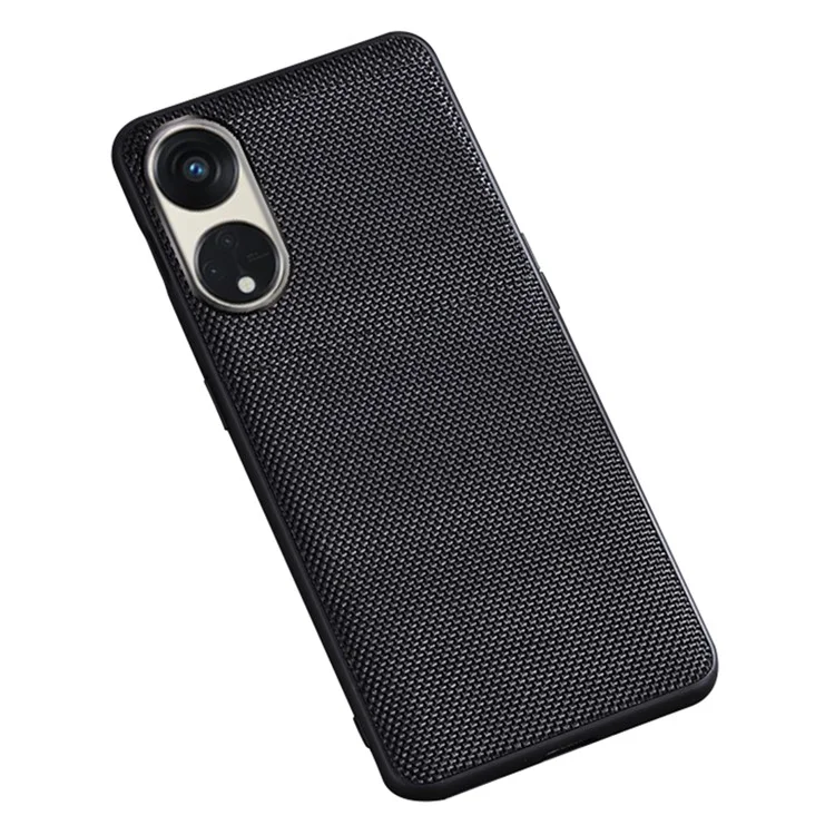 Para Oppo Reno8 T 5G / A1 Pro 5G Capa Traseira de Telefone Celular Revestida de Náilon TPU Macio - Preto