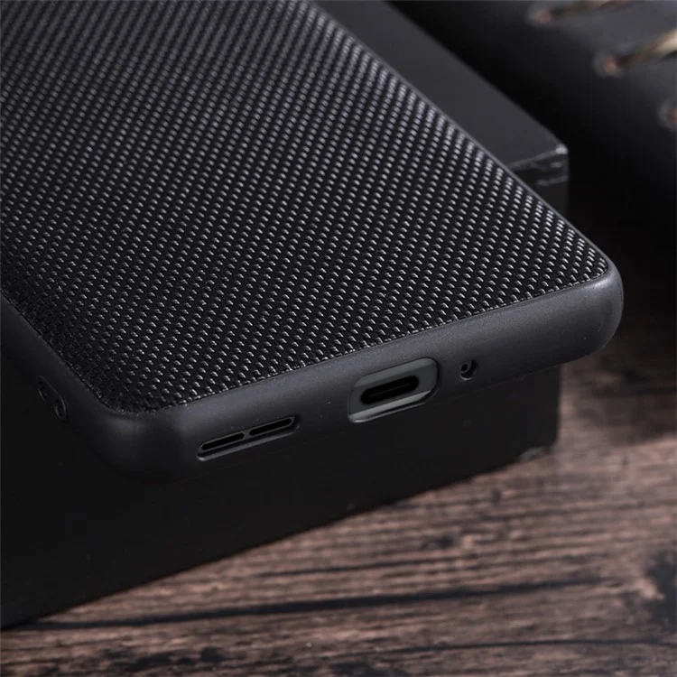 Para Oppo Reno8 T 5G / A1 Pro 5G Capa Traseira de Telefone Celular Revestida de Náilon TPU Macio - Preto