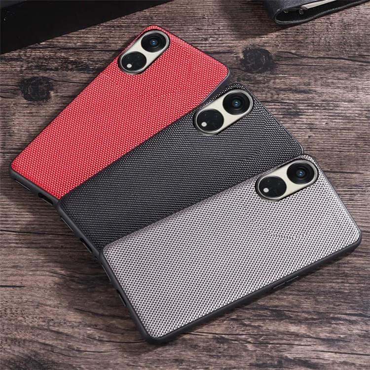Para Oppo Reno8 T 5G / A1 Pro 5G Capa Traseira de Telefone Celular Revestida de Náilon TPU Macio - Preto