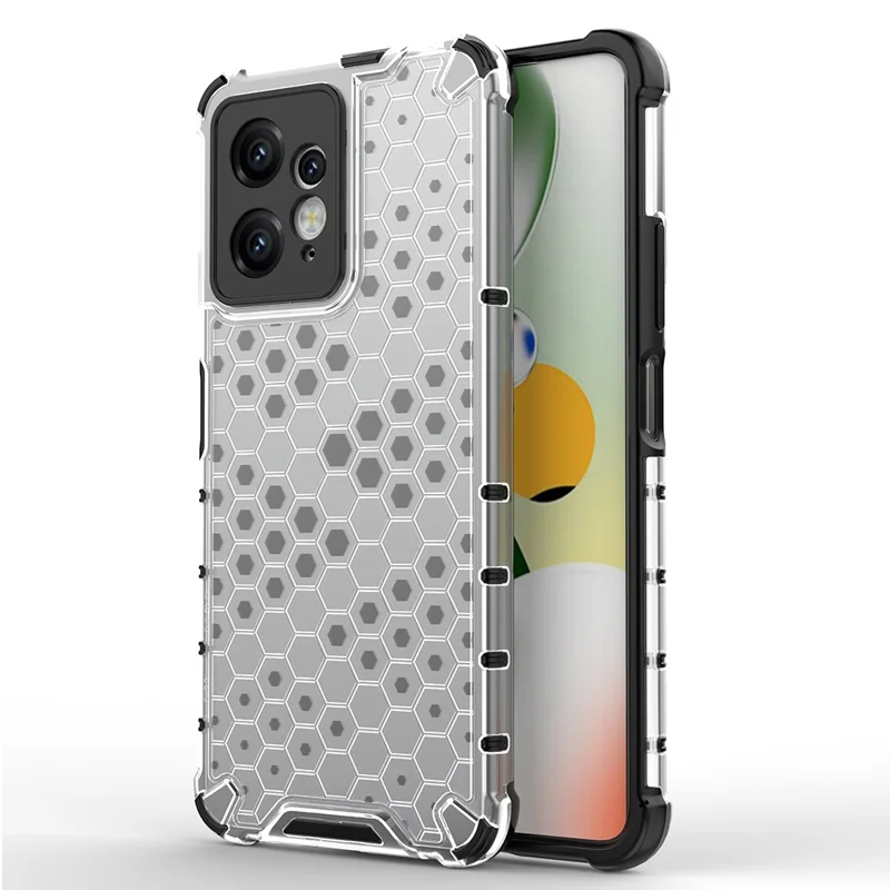 For Xiaomi Redmi Note 12 4G Honeycomb Texture Phone Case TPU+PC Anti-drop Smartphone Cover - Grey