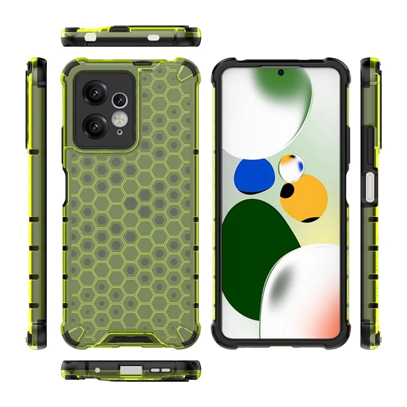 Til Xiaomi Redmi Note 12 4G Honningkagesmønster Telefonbeskyttelsesdæksel TPU+PC Mod Fald - Grøn