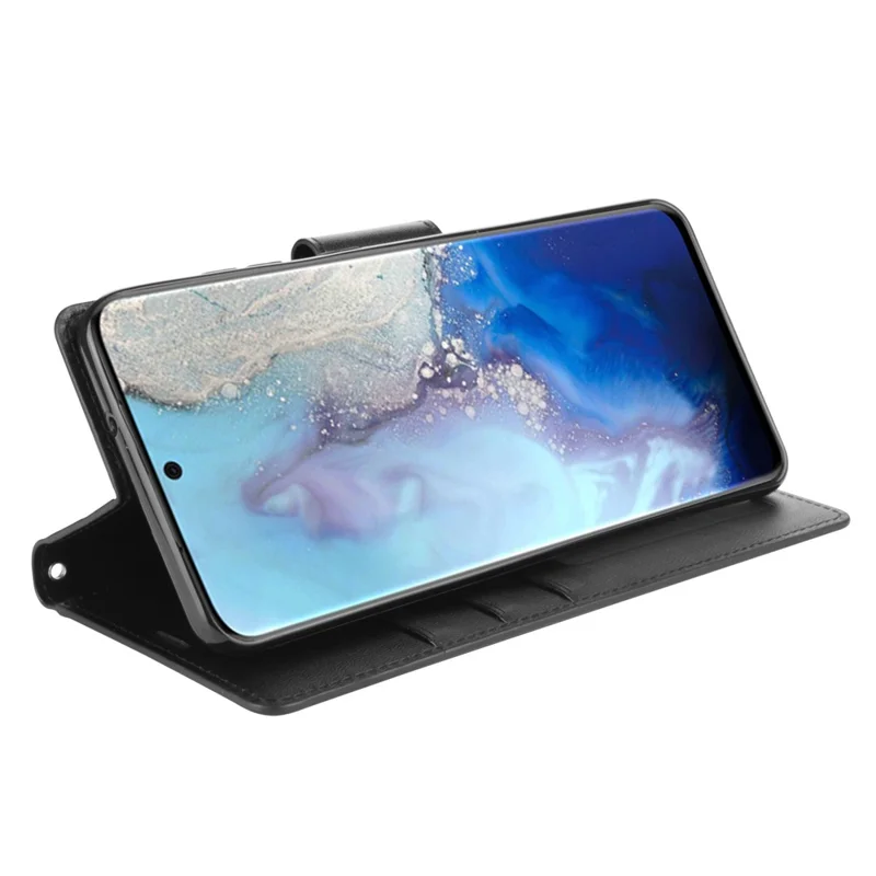 Série Hanman Mill Pour Samsung Galaxy S20 5G / Couverture de Téléphone Anti-dépôt de Carter en Cuir 4G Couverture Anti-drop - Noir