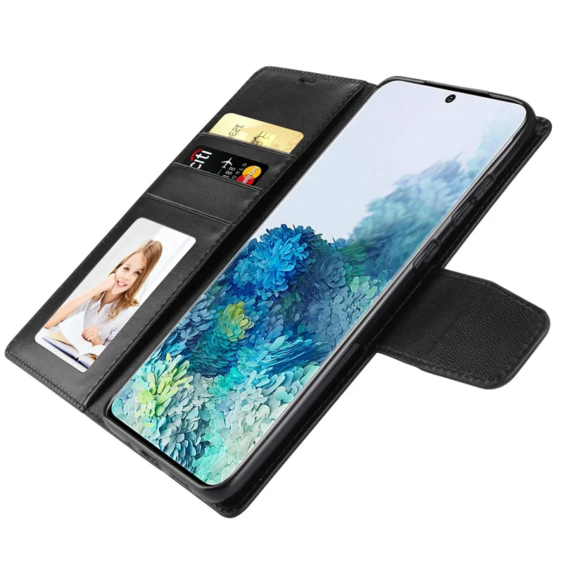 Série Hanman Mill Pour Samsung Galaxy S20 5G / Couverture de Téléphone Anti-dépôt de Carter en Cuir 4G Couverture Anti-drop - Noir