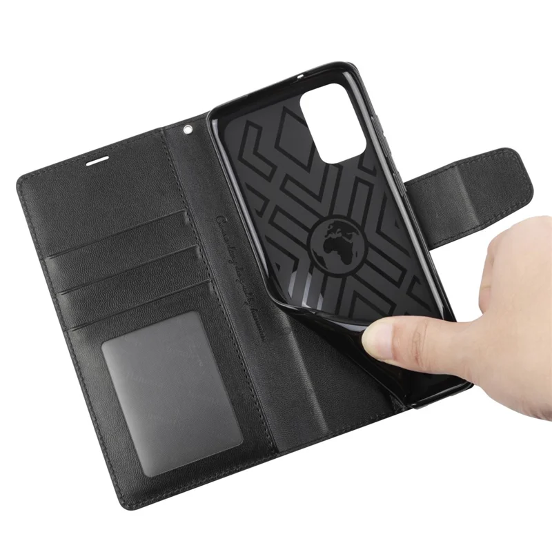 Série Hanman Mill Pour Samsung Galaxy S20 5G / Couverture de Téléphone Anti-dépôt de Carter en Cuir 4G Couverture Anti-drop - Noir