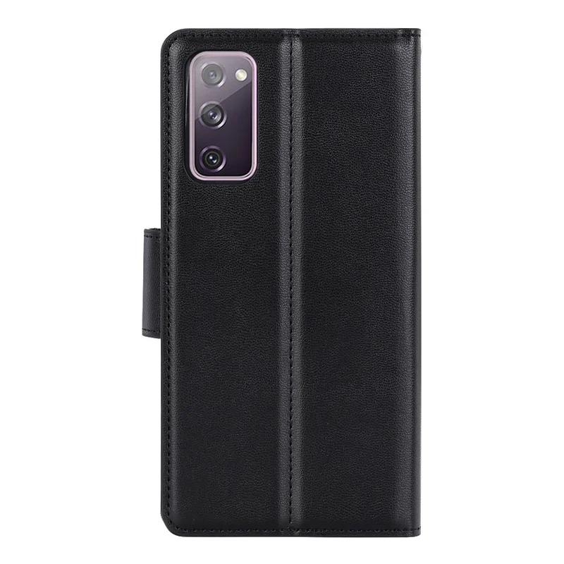 HANMAN Mill Series for Samsung Galaxy S20 FE 4G / FE 5G / S20 Lite / S20 FE 2022 Phone Case PU Leather Stand Wallet Cover - Black