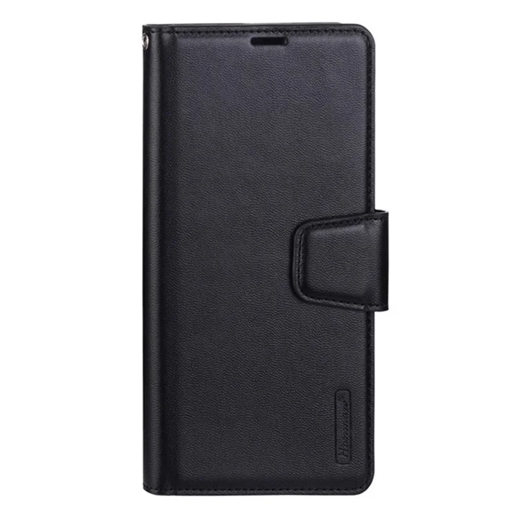 HANMAN Mill Series für Samsung Galaxy A34 5G PU Leder Handyhülle Stand Brieftasche Smartphone Cover - Schwarz