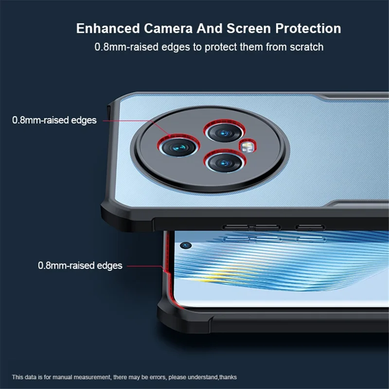 XUNDD For Honor Magic5 Cell Phone Case Acrylic+TPU Anti-scratch Phone Cover - Black Matte Laser Texture