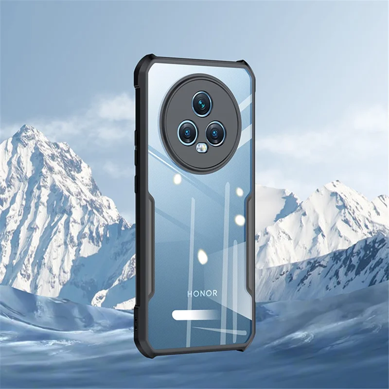 XUNDD For Honor Magic5 Cell Phone Case Acrylic+TPU Anti-scratch Phone Cover - Black Matte Laser Texture