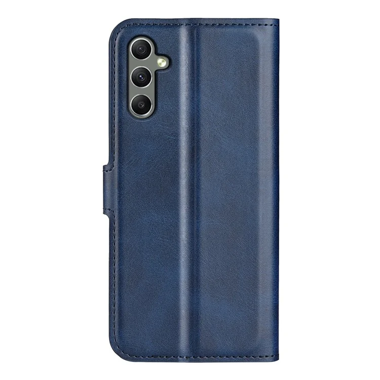 Per Samsung Galaxy A24 4G (162,1 x 77,6 x 8,3 mm) Custodia Flip Portafoglio in Pelle - Texture Vitello Quadrato con Chiusura - Blu