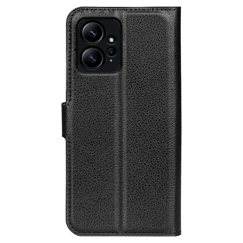 Für Xiaomi Redmi Note 12 4G Litchi-Textur PU-Leder Brieftasche Anti-Drop-Schale Flip-Ständer Handyhülle - Schwarz