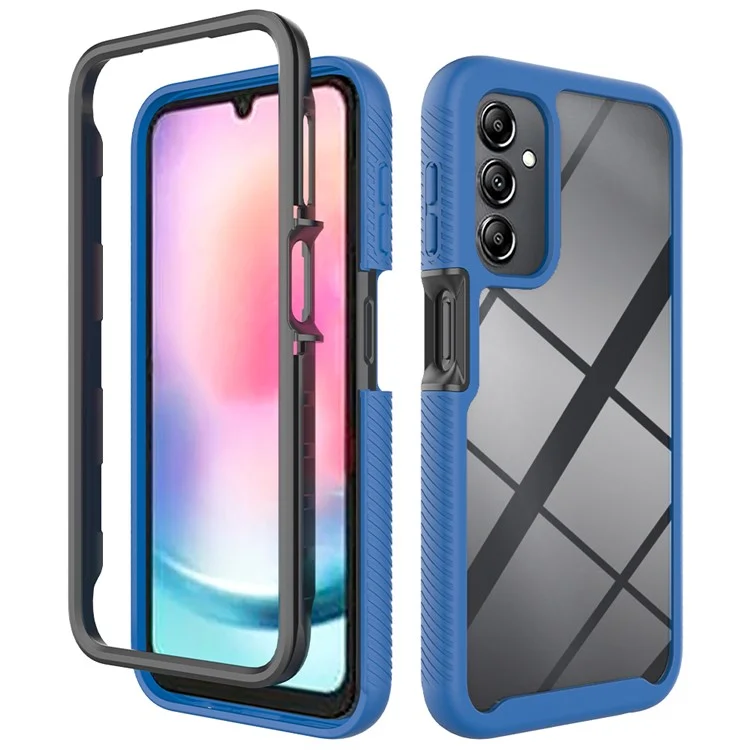 For Samsung Galaxy A24 4G (162.1 x 77.6 x 8.3mm) Anti-drop Cell Phone Case Acrylic+PC+TPU Phone Cover - Dark Blue