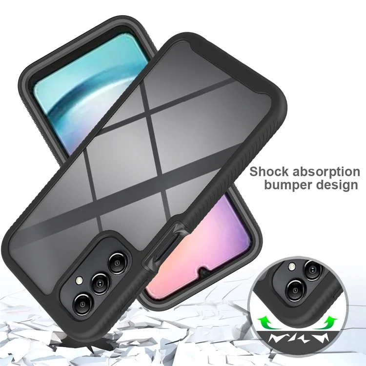 For Samsung Galaxy A24 4G (162.1 x 77.6 x 8.3mm) Anti-drop Cell Phone Case Acrylic+PC+TPU Phone Cover - Dark Blue