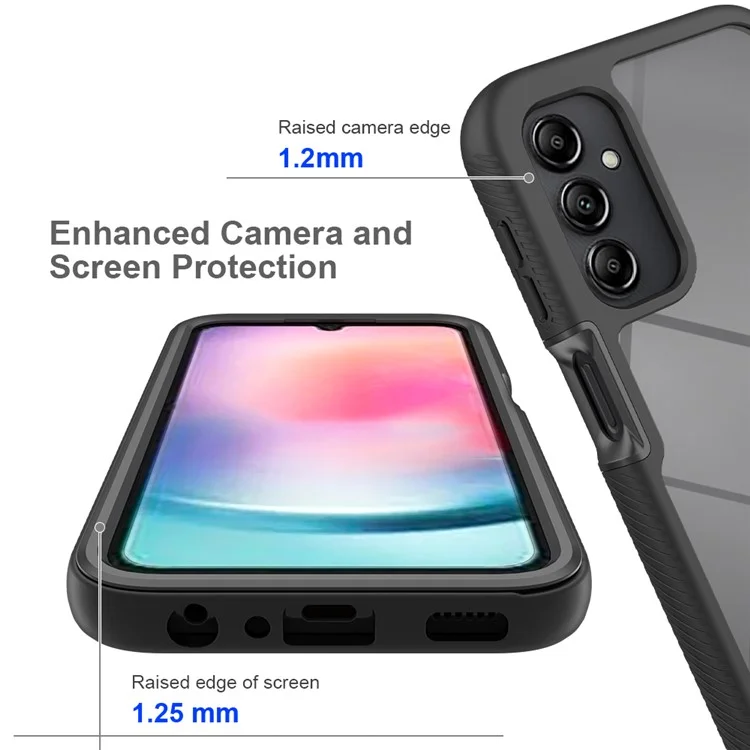 For Samsung Galaxy A24 4G (162.1 x 77.6 x 8.3mm) Anti-drop Cell Phone Case Acrylic+PC+TPU Phone Cover - Dark Blue