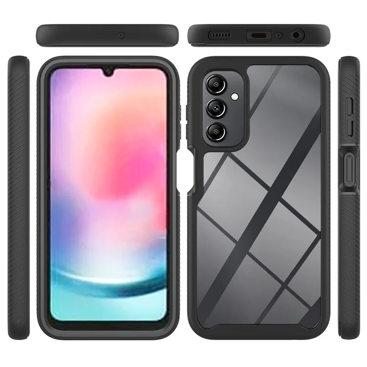 For Samsung Galaxy A24 4G (162.1 x 77.6 x 8.3mm) Anti-drop Cell Phone Case Acrylic+PC+TPU Phone Cover - Dark Blue