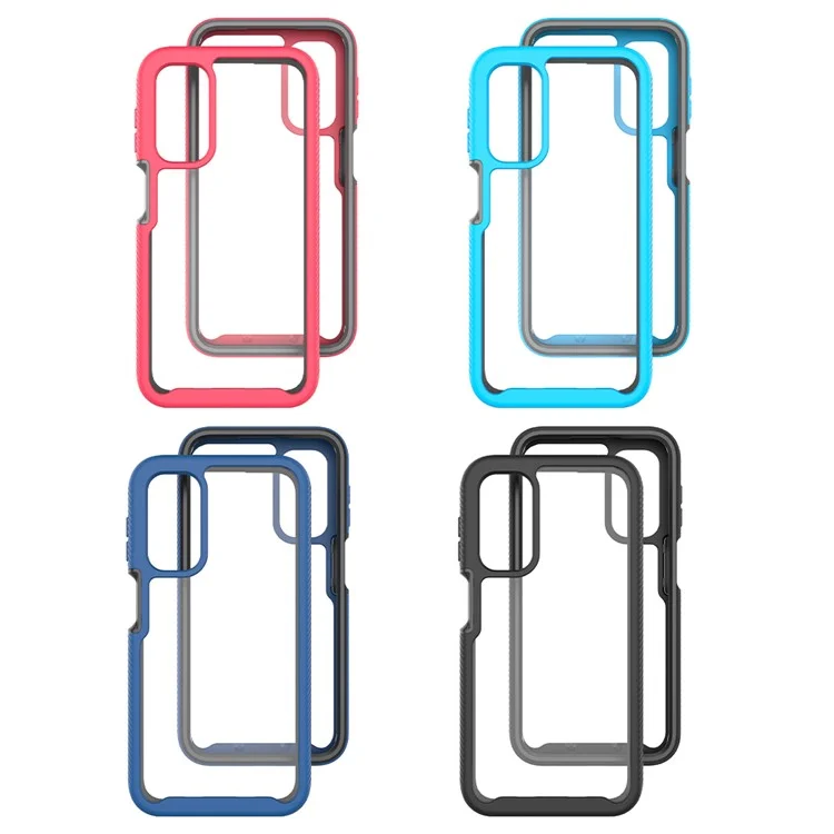 For Samsung Galaxy A24 4G (162.1 x 77.6 x 8.3mm) Anti-drop Cell Phone Case Acrylic+PC+TPU Phone Cover - Dark Blue
