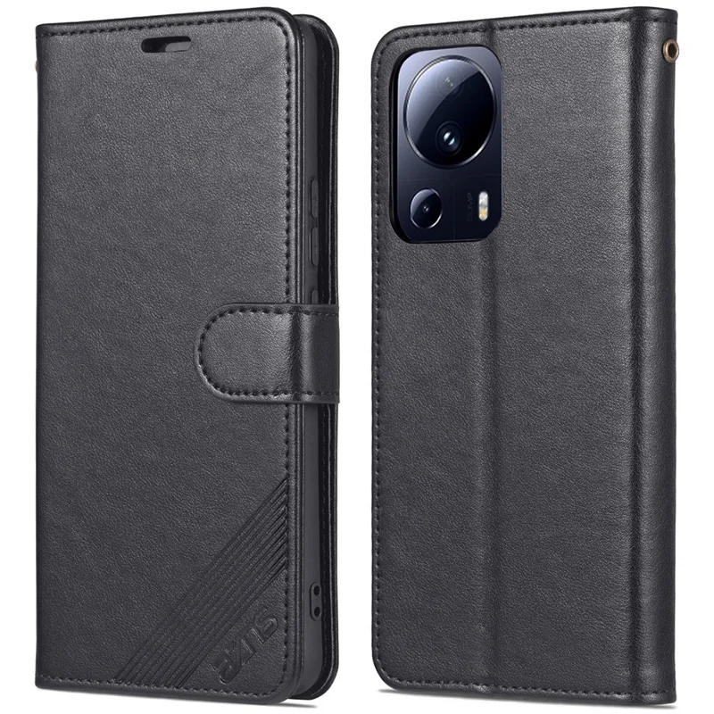 AZNS per Xiaomi 13 Lite / Civi 2 5G Cover Telefono con Supporto in Pelle PU + TPU Custodia Portafoglio - Nero