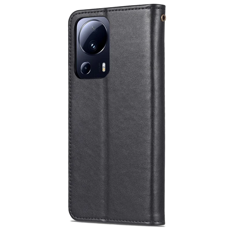 AZNS per Xiaomi 13 Lite / Civi 2 5G Cover Telefono con Supporto in Pelle PU + TPU Custodia Portafoglio - Nero