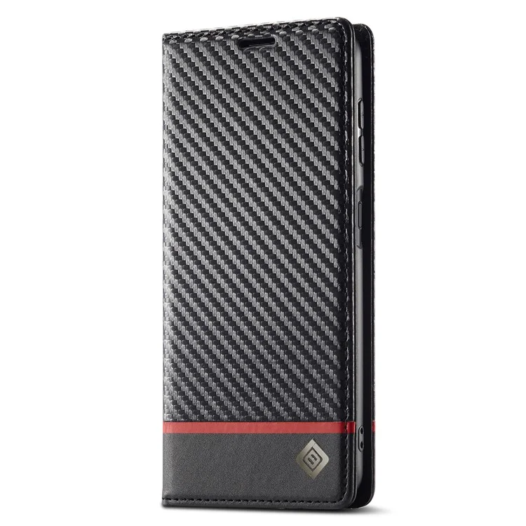 LC.IMEEKE For Samsung Galaxy A24 4G (162.1 x 77.6 x 8.3mm) Wallet Stand Phone Case Carbon Fiber Texture PU Leather Cover - Horizontal Stripe