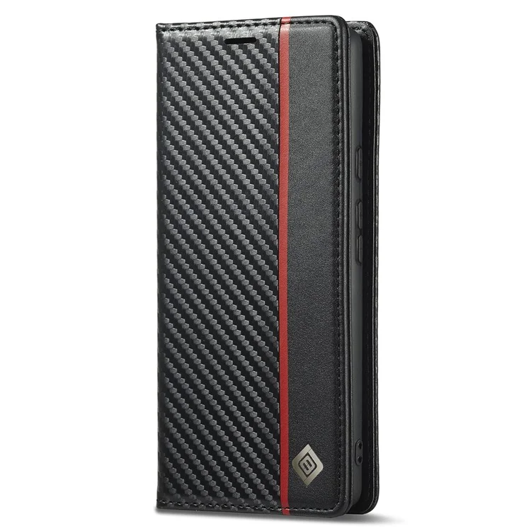 LC.IMEEKE Pour Google Pixel 7a Étui Portefeuille en Cuir PU Texture Fibre de Carbone Couvercle Support - Rayure Verticale