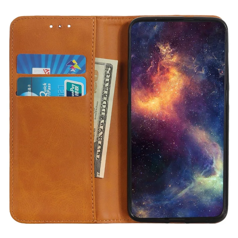 Split Leather Phone Case for Nokia G22 , Anti-drop Wallet Flip Stand Phone Cover - Brown