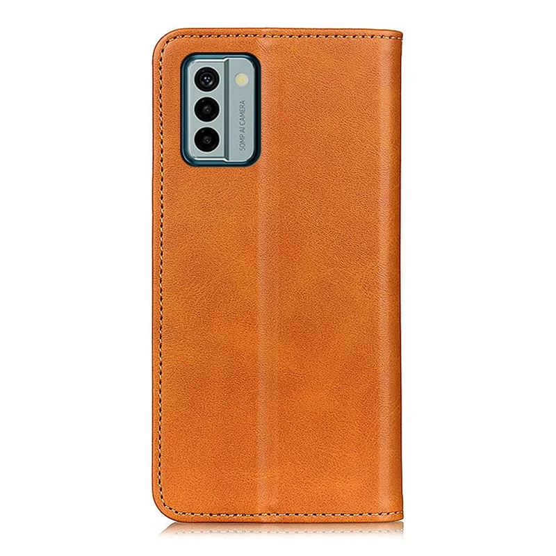Split Leather Phone Case for Nokia G22 , Anti-drop Wallet Flip Stand Phone Cover - Brown