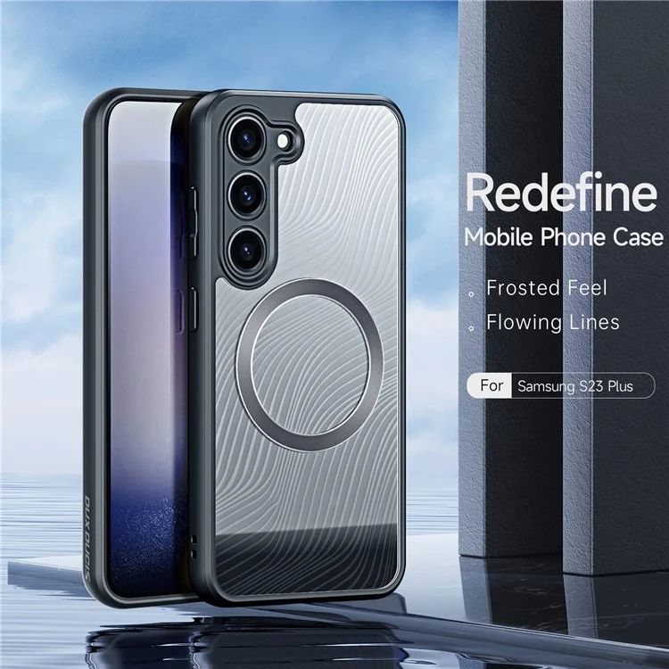 DUX DUCIS Aimo Series Magnetische Hülle für Samsung Galaxy S23+ Kompatibel mit MagSafe TPU+PC Matt Phone Cover (REACH-Zertifizierung) - Schwarz