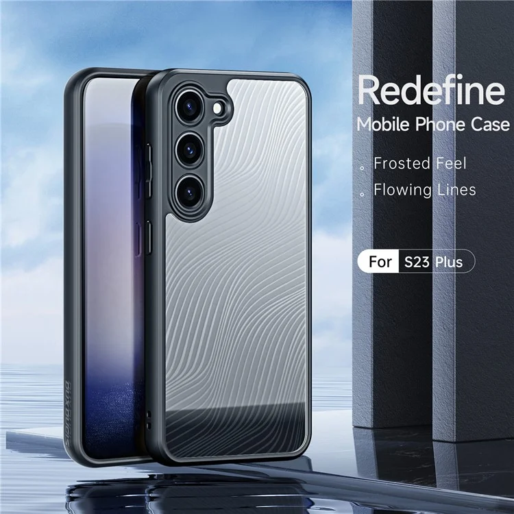 Dux Ducis Aimo Serie Matte Case Para Samsung Galaxy S23+, Cubierta de Teléfono TPU Suave de PC Dura de Doble Capa (certificación de Alcance) - Negro