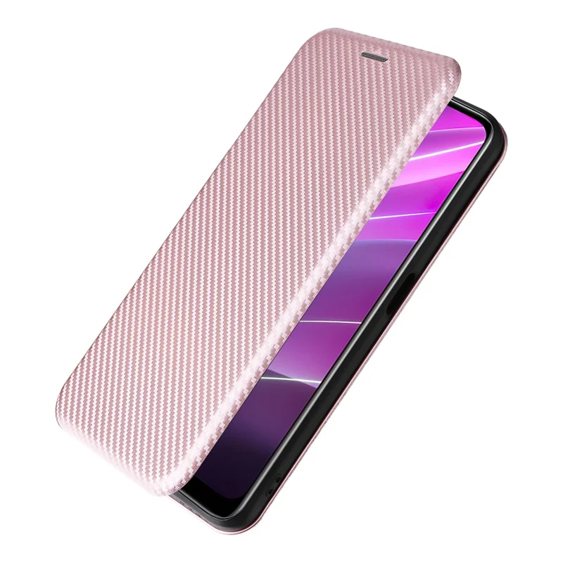 Para Realme V30t / V30 5G Carbon Fiber Texture Phone Case Card Slot Funda de teléfono de piel PU con soporte - Oro Rosa