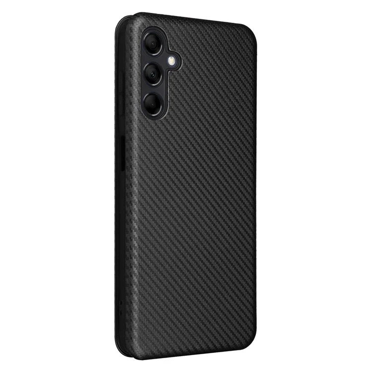 Custodia per telefono per Samsung Galaxy M14 5G Cover TPU+PU Leather Stand Carbon Fiber Texture Case con slot per schede - Nero