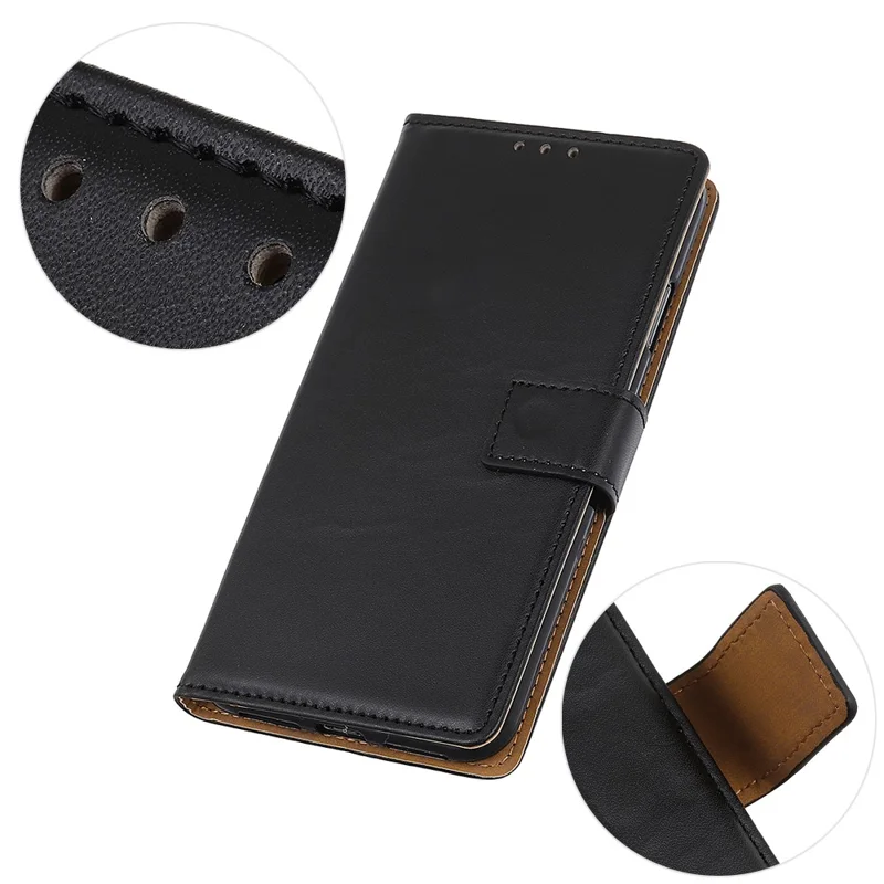 PU Leather Full Protection Phone Cover for Nokia C32 , Wallet Stand Cell Phone Case - Black