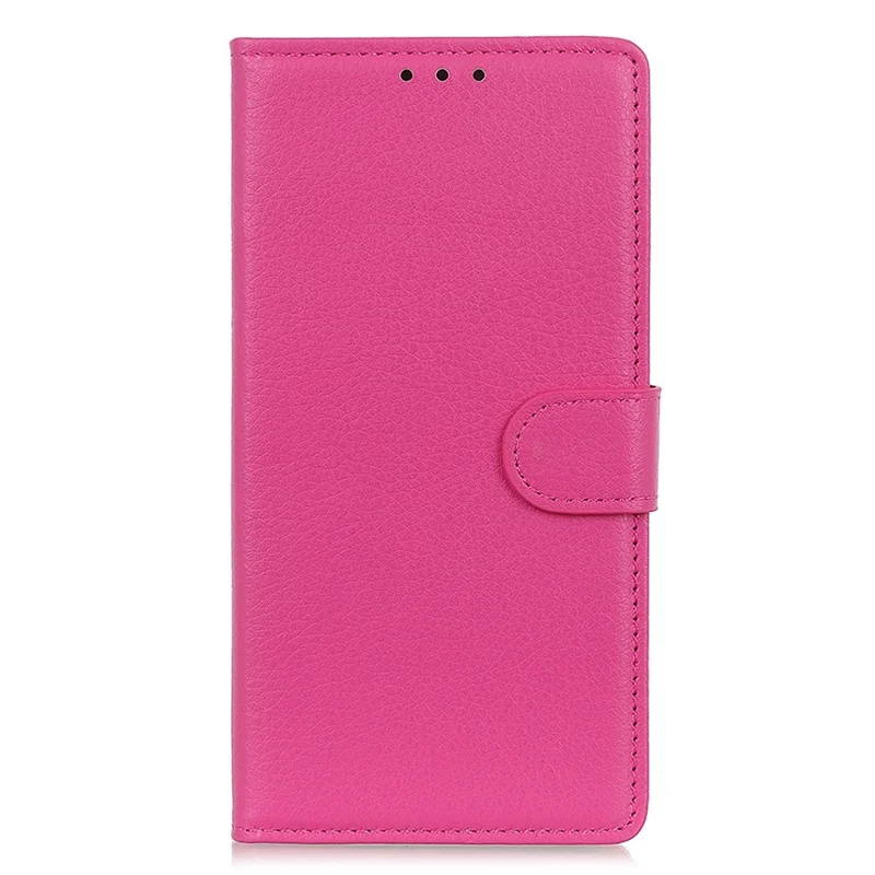 Para el Caso de Teléfono Celular Oppo A57 4G / A57s 4G, Funda de Cuero con Textura de Litchi, Cartera Tipo Billetera, Cubierta - Rosa