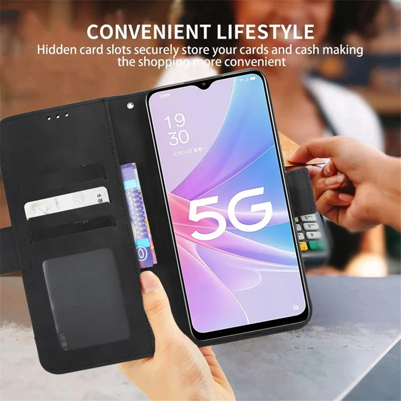 غطاء هاتف جلد بفتحات متعددة للبطاقات لهاتف Huawei P60 Pro / P60، غطاء واقي محفظة لهاتف محمول - أسود