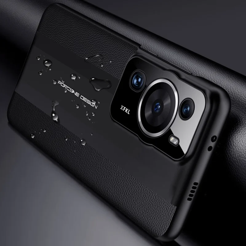 Für Huawei P60 PU-Leder + Hartplastik-Abdeckung Anti-Fingerabdruck Handyhülle - Orange