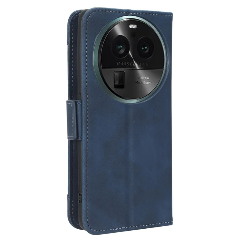 Für Oppo Find X6 Ständerfunktion Handy-Schale Mehrfach-Steckplätze Leder Handyhülle Geldbörse Handytasche - Blau
