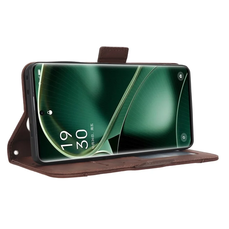 Wallet Phone Shell for Oppo Find X6 Pro Leather Flip Cover Multiple Card Slots Phone Case with Stand - Brown