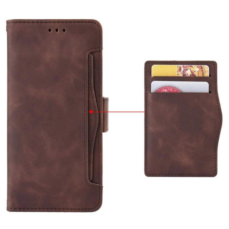 Wallet Phone Shell for Oppo Find X6 Pro Leather Flip Cover Multiple Card Slots Phone Case with Stand - Brown