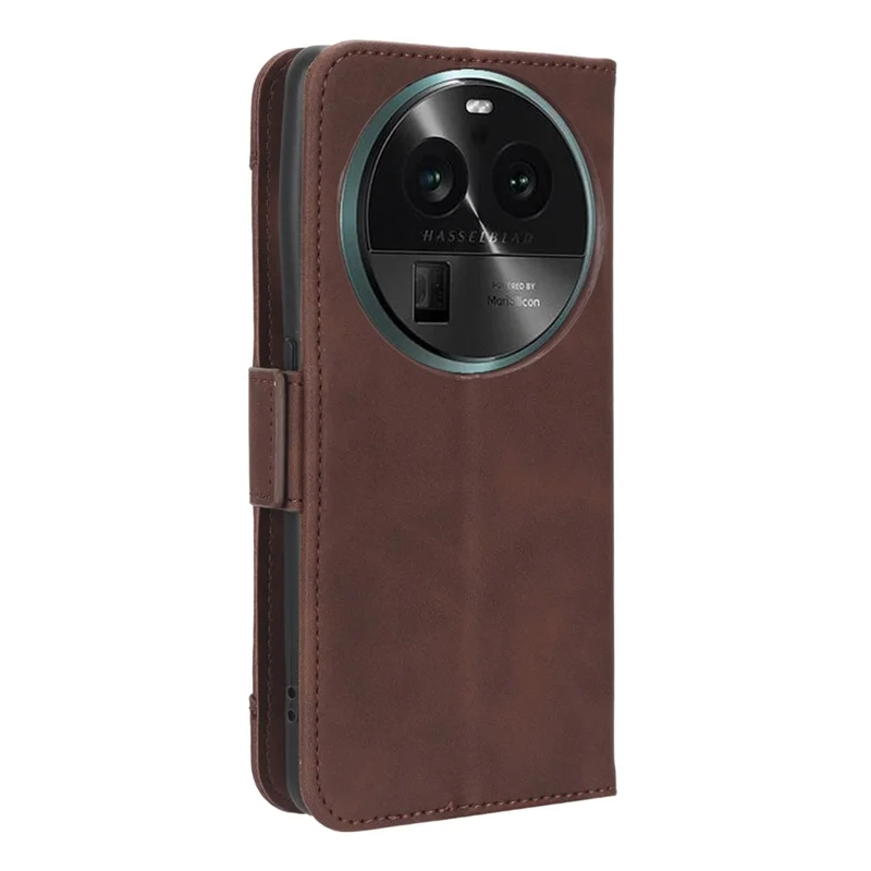 Wallet Phone Shell for Oppo Find X6 Pro Leather Flip Cover Multiple Card Slots Phone Case with Stand - Brown
